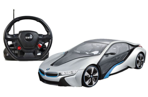 Masina  cu Radiocomanda ,  Controler pe Volan Rastar - BMW I8, 1:14, Gri [0]