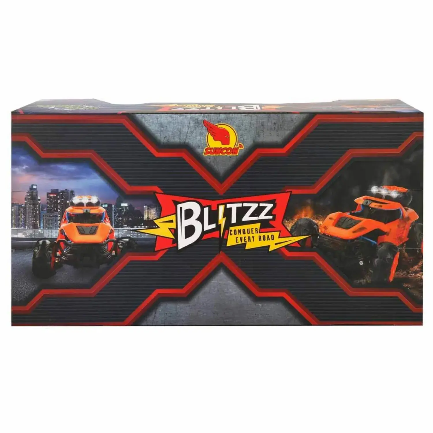 Masinuta de Teren cu Telecomandă  Blitzz Off-Road , Reîncărcabilă prin USB , Iluminată, Luminile de Plafon Intermitente ,  Frecvență de 2,4 GHz ,  32 CM Lungime -  Scară 1:14 [3]