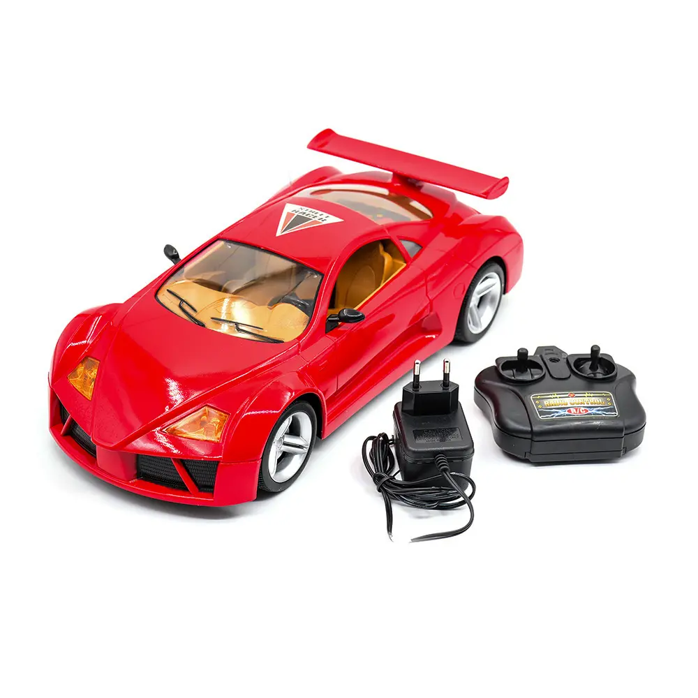 Masina cu Telecomanda Motor Racer Street , Faruri LED, Acumulator si Incarcator Incluse, Scala 1:12 , Culoare Rosie [2]