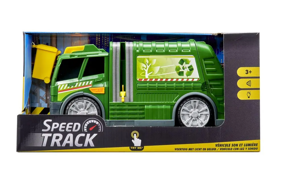 Jucarii & jocuri - Masina de Gunoi cu Lumini si Sunete  Reale Speed Track, Verde