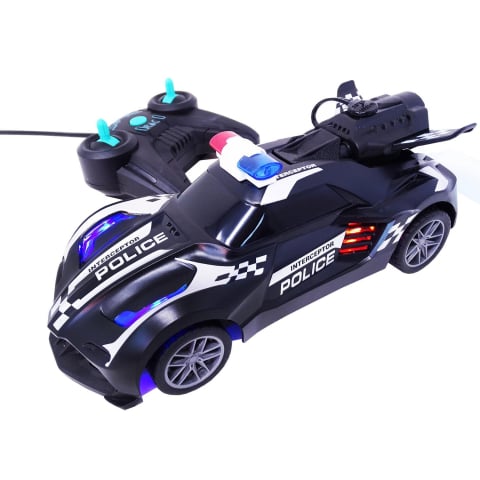 Masinuta cu Radiocomanda de Politie SpeedX Drift Turbo, Scoate Fum, Scara 1:20, Lumineaza Farurile, Functii - Stanga, Dreapta, Inainte si Inapoi, Neagra 18 CM [5]