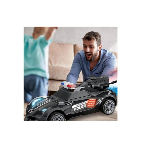 Masinuta cu Radiocomanda de Politie SpeedX Drift Turbo, Scoate Fum, Scara 1:20, Lumineaza Farurile, Functii - Stanga, Dreapta, Inainte si Inapoi, Neagra 18 CM [14]