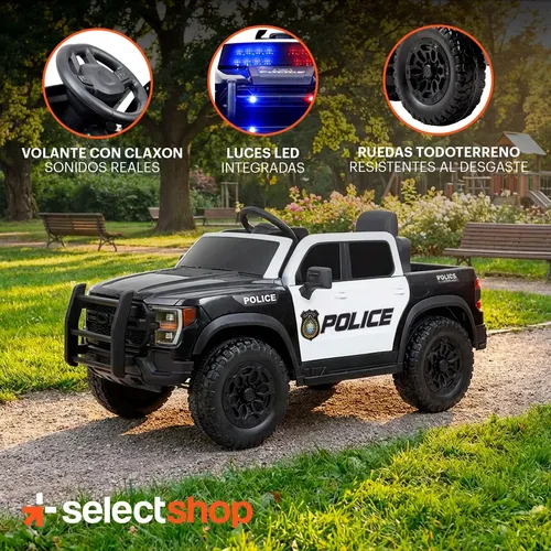 Masinuta Electrica pentru Copii -  SUV  Police Dodge  Ford  Ranger - Autonomie Mare Motor 2 x 30W, Telecomanda, Suspensie, Muzica si Lumini, Varsta 3-8 Ani [4]