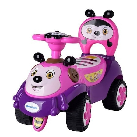 Jucarii, Copii & Bebe - Masinuta Ride-On Car Albinuta Roz cu Muzica + Set Plastilina Play Doh 3 Culori Stralucitoare - CADOU