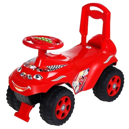 Masinuta Tip Premergator Ride On, Spatar Protectie si Volan cu Muzica, Lumini si Sunete in Limba Romana, Rosu [1]