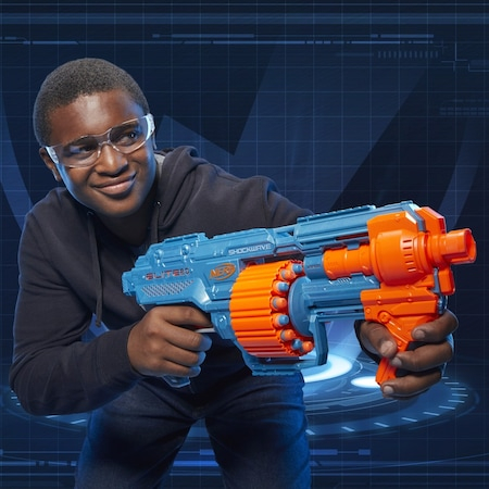 Mitraliera Nerf Elite N -Strike 2.0 RD - 15, dotata cu Tambur Rotativ, 30 Gloante incluse in Set Multicolor [5]