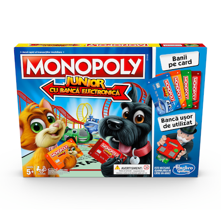Monopoly Junior Banca Electronica - Tehnologie Avansata Touch cu Cititor de Card Inclus,  Original Hasbro in Limba Romana [7]