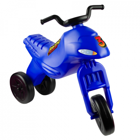 Spatii de joaca si accesorii - Motocicleta tip tricicleta pentru Copii model unisex fara pedale cu 3 roti pentru exterior- MADE IN ROMANIA - Culoare  Albastru