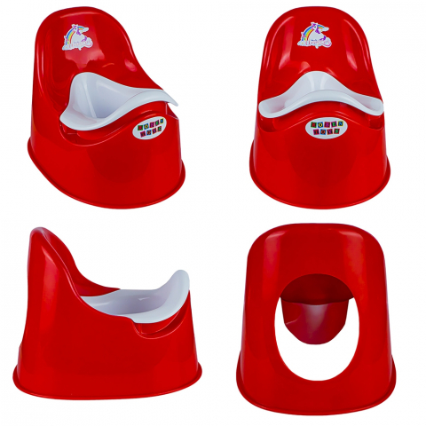Olita pentru copii Smart Baby, margini rotunjite si vas detasabil, Rosu / Alb , 37x27.5x28 Cm [3]