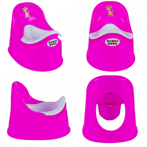 Olita pentru copii  Smart Baby, margini rotunjite si vas detasabil,  Roz  / Alb , 37x27.5x28 Cm [4]