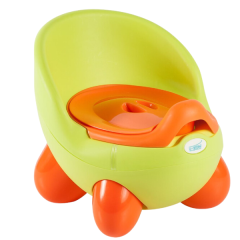 Olita Scaunel Bebe Ergonomic cu Capac , Scaun de Toaletă cu Picioruse  Antiderapante Throne pentru Antrenament WC - Verde cu Portocaliu [3]