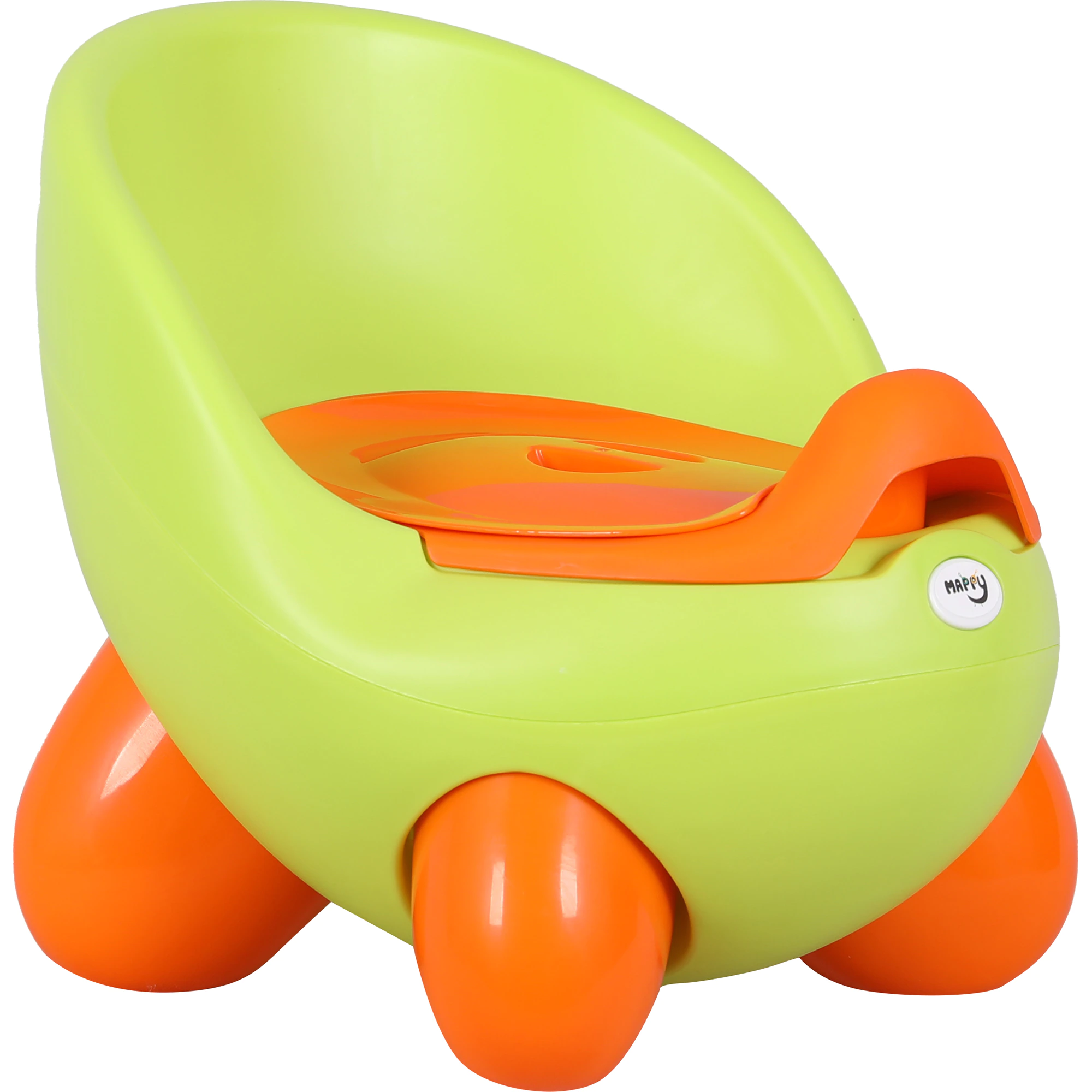 Olite si reductoare WC - Olita Scaunel Bebe Ergonomic cu Capac , Scaun de Toaletă cu Picioruse  Antiderapante Throne pentru Antrenament WC - Verde cu Portocaliu