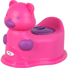 Olite si reductoare WC - Olita Scaunel  pentru Bebelusi,  Vas Colector si Capac  Detasabil, Design Modern si Ergonomic - Model Ursulet   Roz cu Mov