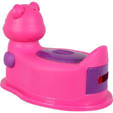 Olita Scaunel  pentru Bebelusi,  Vas Colector si Capac  Detasabil, Design Modern si Ergonomic - Model Ursulet   Roz cu Mov [3]