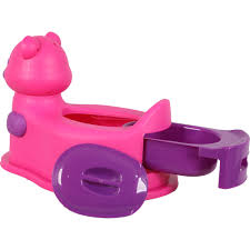 Olita Scaunel  pentru Bebelusi,  Vas Colector si Capac  Detasabil, Design Modern si Ergonomic - Model Ursulet   Roz cu Mov [1]