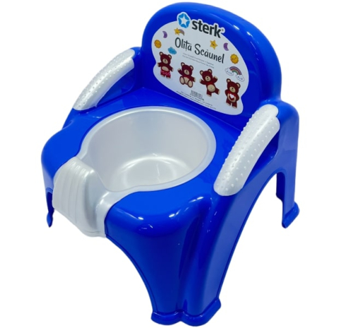 Olita tip Scaunel cu Manere si Baza Detasabila, Design Ergonomic, Marginile Rotunjite si Suprafata Netedă Dimensiuni 26.5 x 29 x 31 CM  - Culoare  Albastru [3]