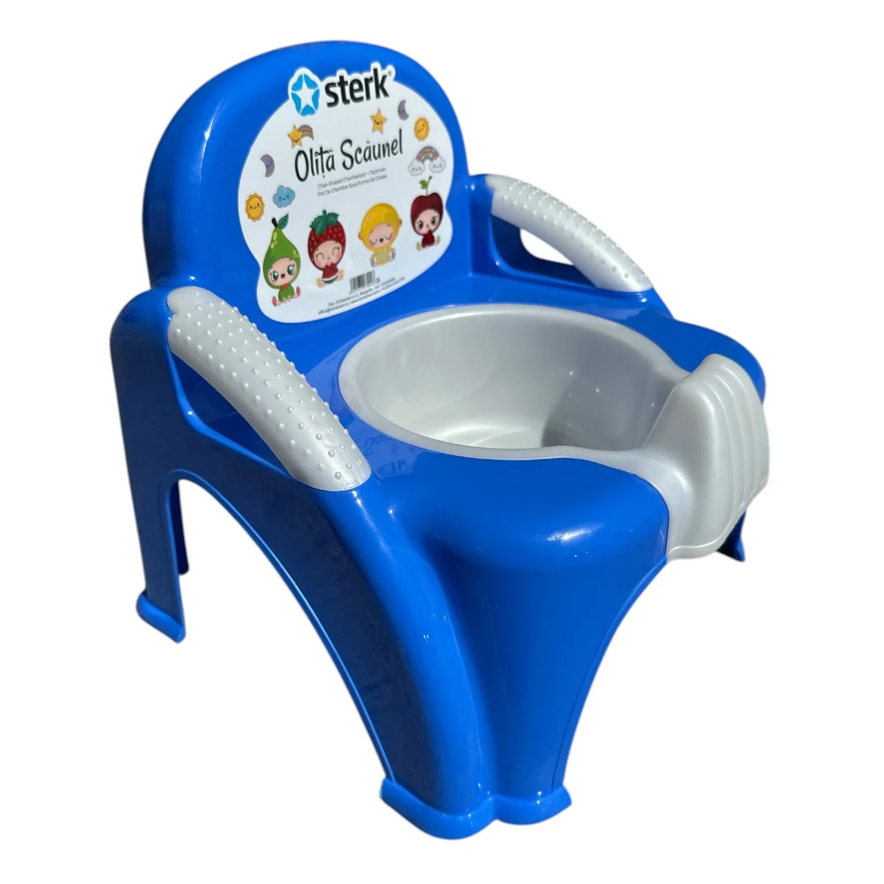 Olita tip Scaunel cu Manere si Baza Detasabila, Design Ergonomic, Marginile Rotunjite si Suprafata Netedă Dimensiuni 26.5 x 29 x 31 CM  - Culoare  Albastru [2]