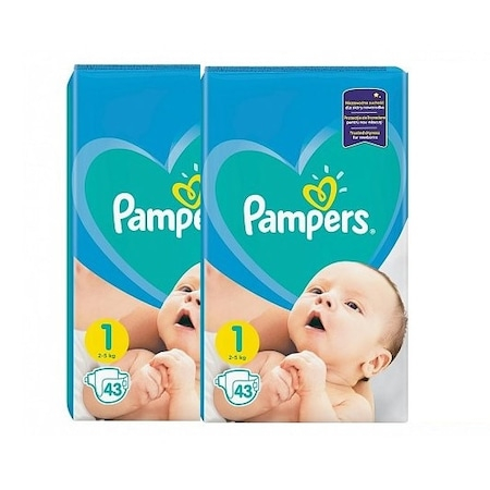 Scutece si chilotei - Pachet 2 x Scutece Pampers New Born - nr.1, 43 buc (86 buc)