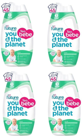 Detergenti pentru Rufe Copii - Pachet Promo : 4 x  Detergent Gel foarte  Concentrat pentru Bebeluși Future Baby - Aloe Vera , 4 х 1.8 Litri , 180 Spălări