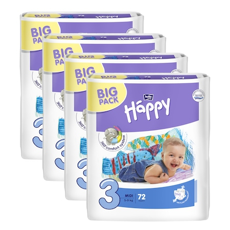 Scutece si chilotei - Pachet promo Happy scutece Midi 72x4