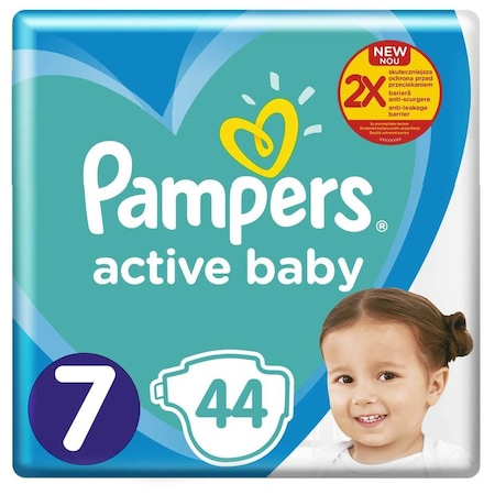 Scutece si chilotei - Pampers Active Baby Scutece Giant Pack, Nr.7, +15 kg, 44 buc/Bax