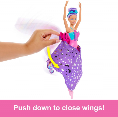 Papusa Balerina Butterfly Barbie, Danseaza si Zboara ,  Doll With 2-In-1 Transformation-  Mattel [2]