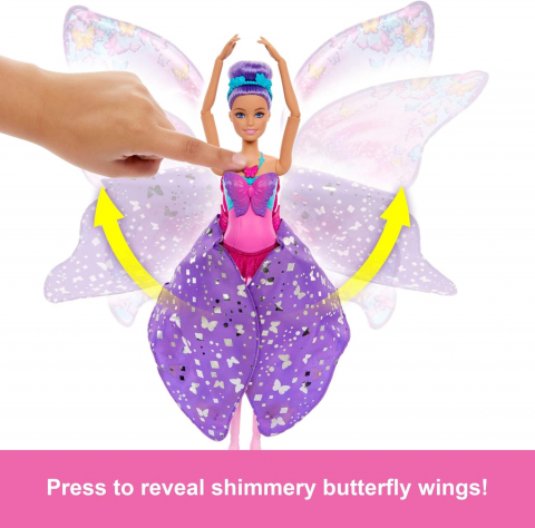 Papusa Balerina Butterfly Barbie, Danseaza si Zboara ,  Doll With 2-In-1 Transformation-  Mattel [1]