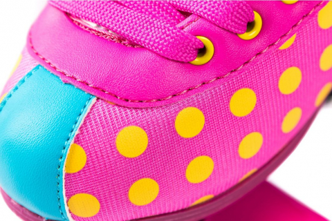 Patine cu Rotile  pentru  Fetite  -  Linie Moderna cu Buline,   Culoare Roz /Pink [3]