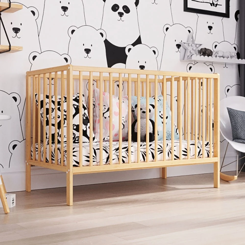 Patut bebe - Patut copii 120x60 cm din 100% lemn de fag, Primii Pasi