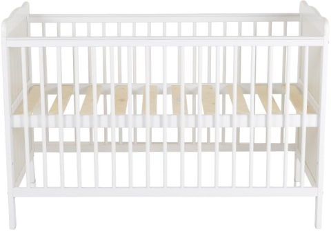 Patut din Lemn din Lemn Masiv de Fag -  Co - Sleeper  Multifunctional - Transformabil in Pat Junior Utilizabil pana la 6-7 Ani , Dimensiune 120x60  CM - ALB [12]