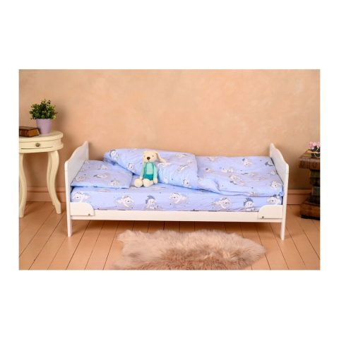 Patut din Lemn din Lemn Masiv de Fag -  Co - Sleeper  Multifunctional - Transformabil in Pat Junior Utilizabil pana la 6-7 Ani , Dimensiune 120x60  CM - ALB [6]