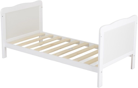 Patut din Lemn din Lemn Masiv de Fag -  Co - Sleeper  Multifunctional - Transformabil in Pat Junior Utilizabil pana la 6-7 Ani , Dimensiune 120x60  CM - ALB [13]