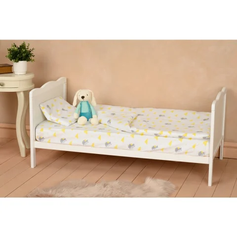 Patut 2 in1 pentru Bebelusi din Lemn Masiv de Fag   Multifunctional,   Co - Sleeper  - Transformabil in Pat Junior,  Utilizabil pana la 6-7 Ani , Dimensiune 120x60  CM - ALB [8]