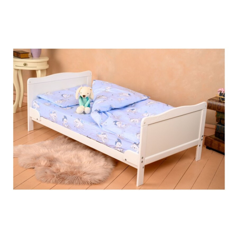 Patut 2in1 pentru Bebelusi si Juniori - Smart  Co-Sleeper -  Laterala Detasabila ,  Tranformabil in Pat Junior,  100% Lemn  Masiv de Fag,, 3 Nivele  de Inaltime,  120x60 CM - Alb [15]