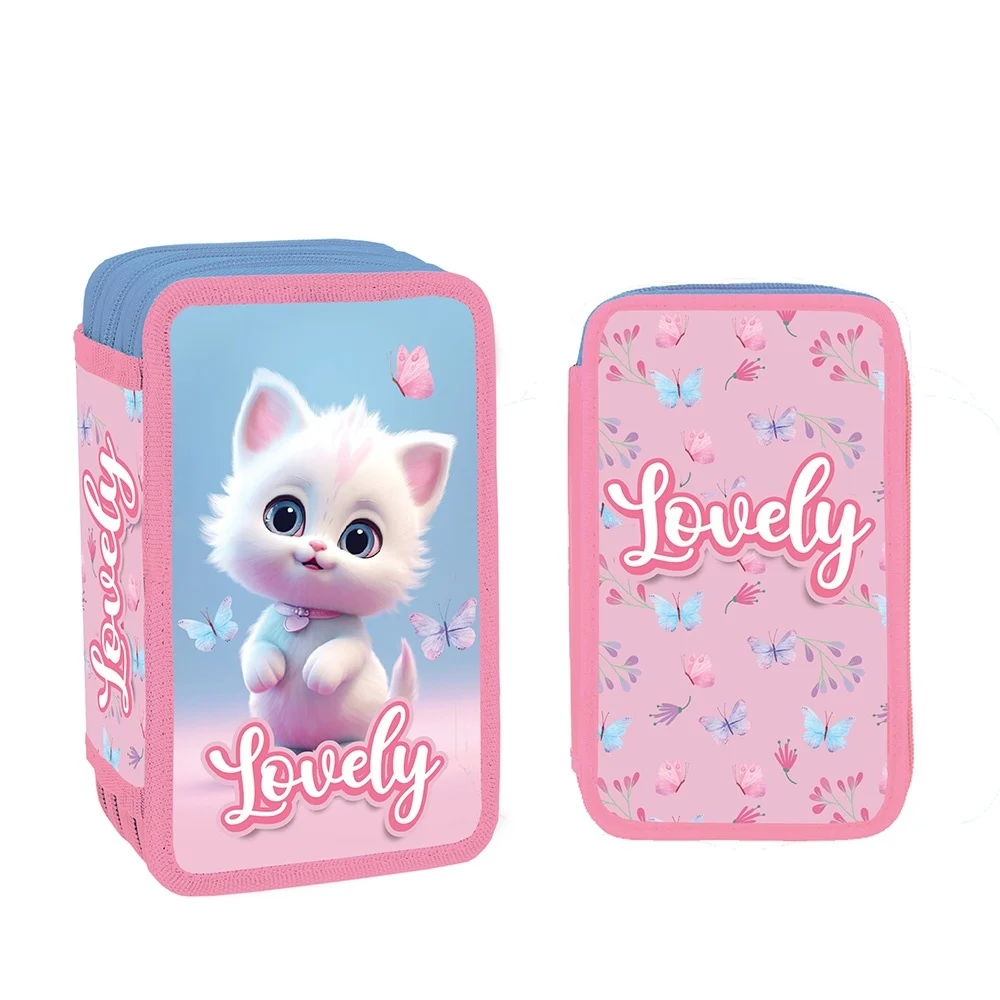 Penare - Penar Echipat pentru fetite -  S. Cool YoLLo - Pisicuta Lovely , 3 Fermoare, 38 Piese