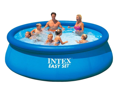 Casa, Gradina & Bricolaj - Piscina Gonflabila Mare  pentru Adulti, Copii sau intreaga  Familie, pentru Gradina, din Pvc, albastra, rotunda, rezista la Uv, + 6 ani