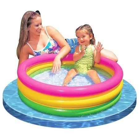 Piscine copii - Piscina gonflabila  pentru Bebelusi,  tip Cadita de Curte si Gradina ,85x25 cm , Curcubeu