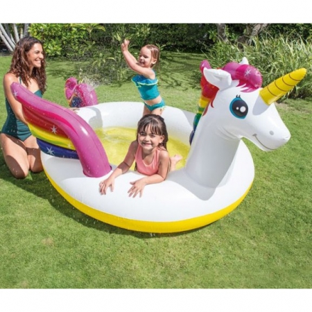 Piscina gonflabila pentru copii, de curte si gradina, 2.7x1.9x1 m, multicolor [1]
