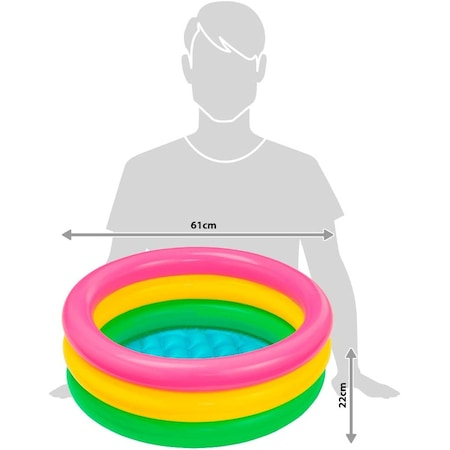 Piscina gonflabila pentru copii, Vinil, 61x22cm, 1-3 ani, Multicolor [3]