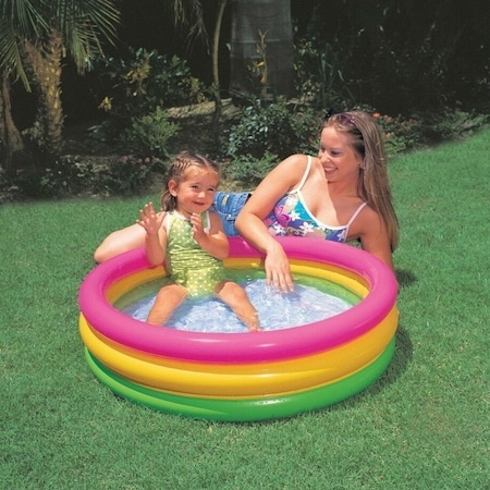 Piscina gonflabila pentru copii, Vinil, 61x22cm, 1-3 ani, Multicolor [1]