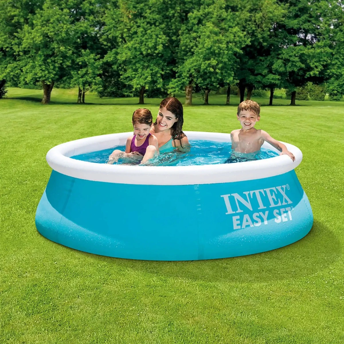 Piscina Gonflabila Rotunda  pentru Familie-  Family Time Intex , Material   Rezistent  Vinil 3  in Straturi, Instalare Usoara in 10 Minute, dimensiune 244 X 61 CM [5]