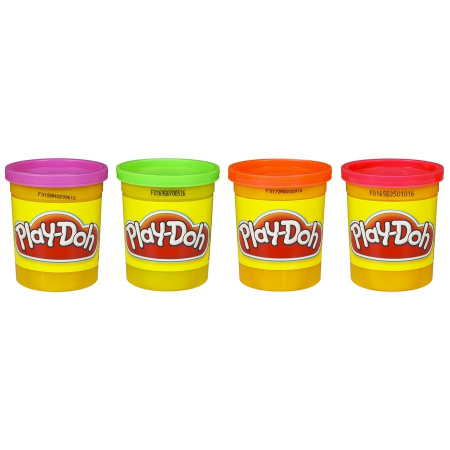 Manuale si auxiliare scolare - Plastilina Play-Doh Pachet culori neon, 4 buc