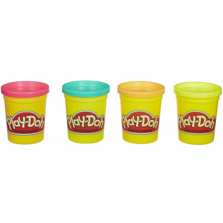 Pasta, lut si nisip modelabil - Plastilina Play-Doh Pachet culori tropicale, 4 buc