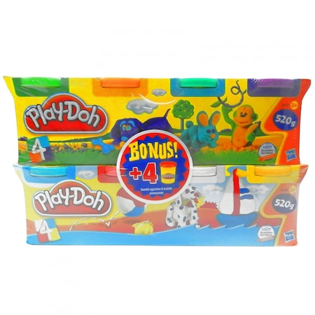 Pasta, lut si nisip modelabil - Plastilina Play-Doh Set dublu 4 borcanase