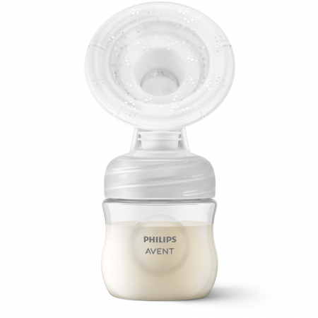 Pompa de san manuala pentru hranire naturala Philips Avent SCF430/10, Tehnologie Natural Motion pentru un debit rapid de lapte, marime standard, biberon 0+ luni de 125 ml [1]