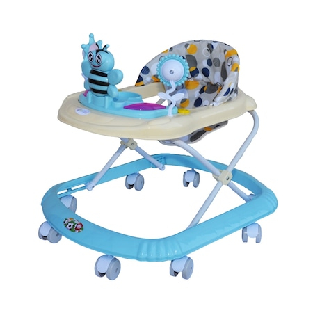 Carucioare si articole transport - Premergator muzical Albinuta cu dungi,+ 6 luni, albastru