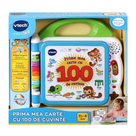 Carti pentru copii - Prima mea Carte Ilustrată Interactivă, 100% Bilingvă in Limba Romana si Engleza cu 100 de Cuvinte si Propozitii, 1-5 ani, Vtech Toodler