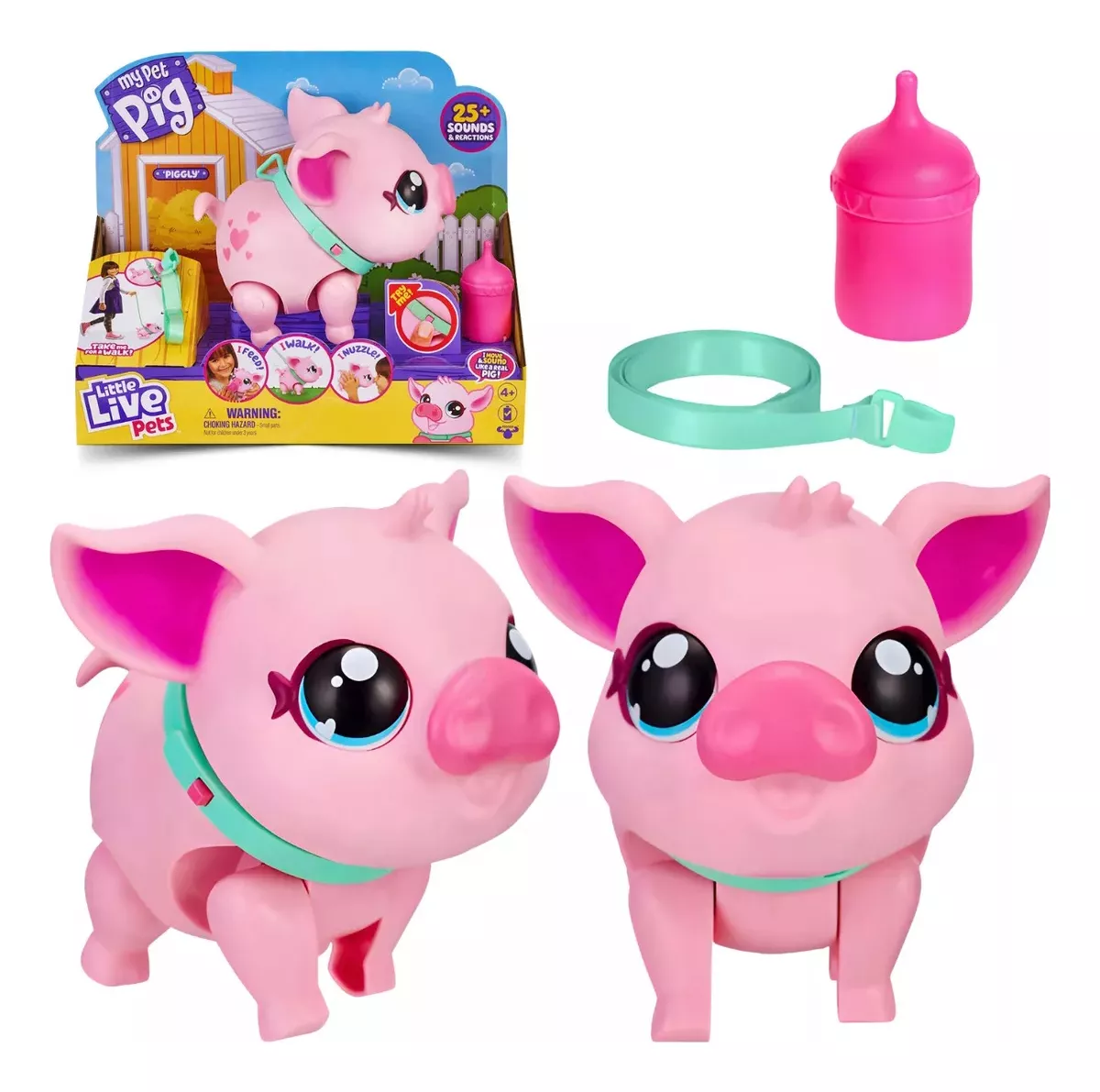 Purcelus Interactiv Lucky The Piggy  cu 25 Sunete si Reactii  Amuzante,  Live Pets My Pets Piggly - Giochi Preziosi [1]