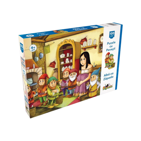Puzzle - Puzzle 100 de piese cu povesti - Alba ca Zapada