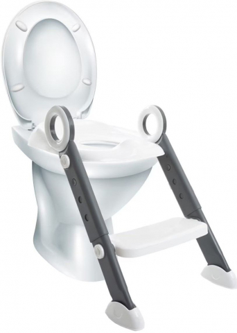 Olite si reductoare WC - Reductor WC cu Scară Antiderapanta compatibil cu toate tipurile de Toalete  -  BabyJem – Reglabil, Pliabil, Anti-Alunecare - Alb
